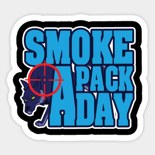 'Smoke A Pack A Day Coyote Hunter' Hunting Gift Sticker